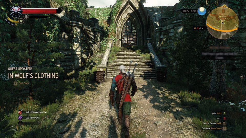 Witcher 3 displays its controls directly while playing the game