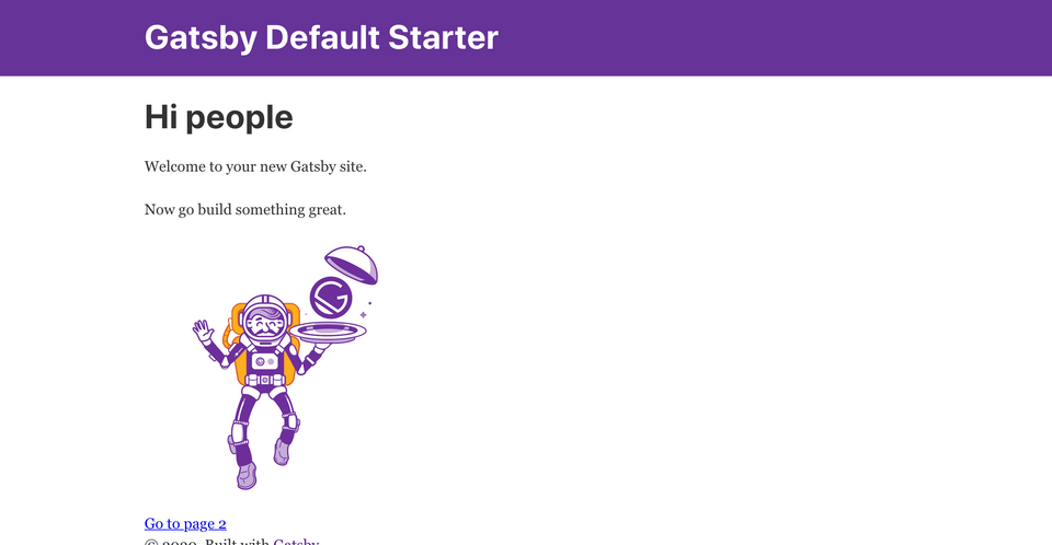 The Gatsby default starter template